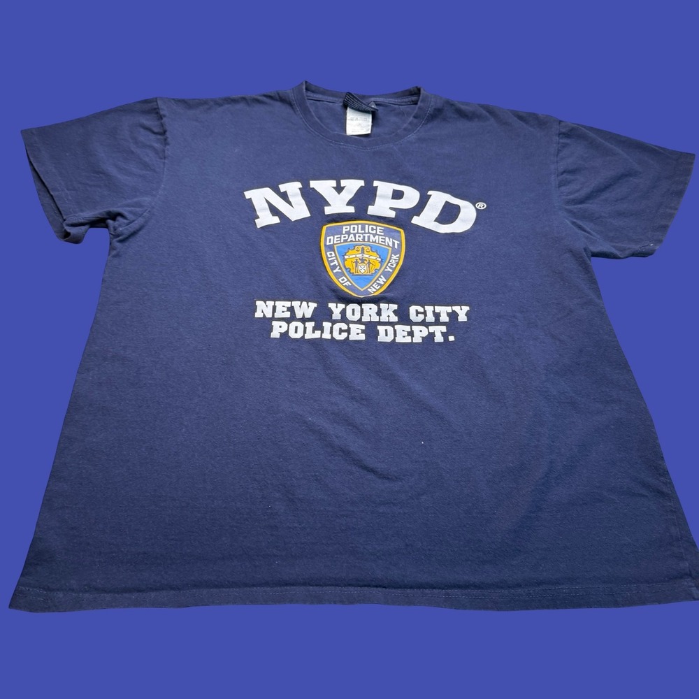 NYPD New York City Police Department T Shirt XL Navy Blue Official Licensed
